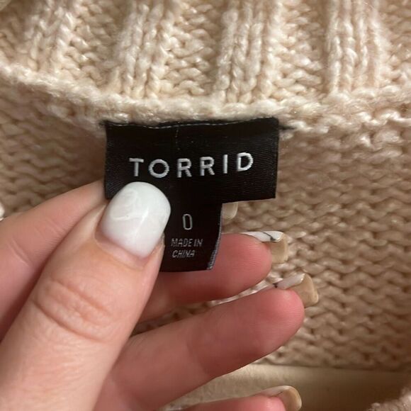 ✨Torrid Cotton Intarsia Pullover Balloon Sleeve Sz 0X Sweater✨ - Picture 7 of 9